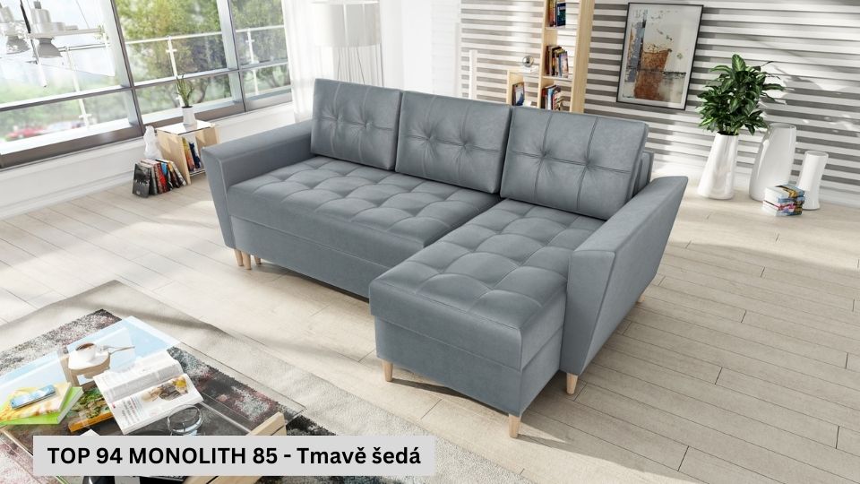 Produktové foto Rozkládací sedací souprava STRAKOŠ TOP 94 s úložným prostorem, rozkládací na spaní