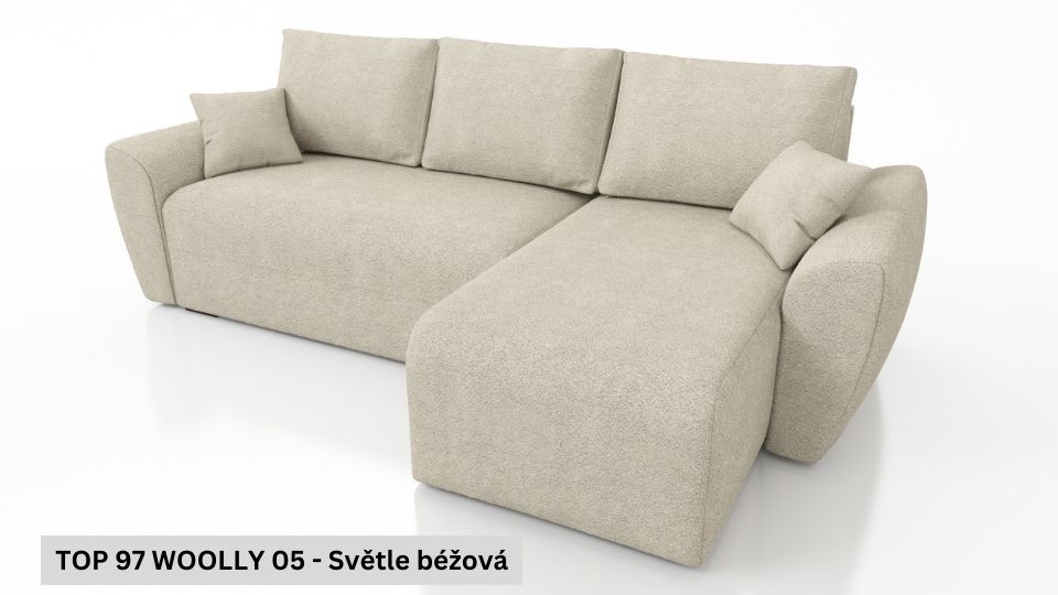 Produktové foto Rozkládací sedací souprava STRAKOŠ TOP 97 s úložným prostorem, rozkládací na spaní