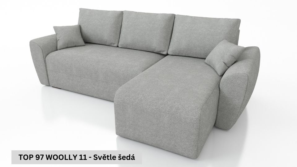 Produktové foto Rozkládací sedací souprava STRAKOŠ TOP 97 s úložným prostorem, rozkládací na spaní