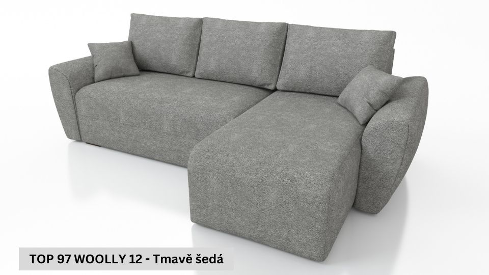 Produktové foto Rozkládací sedací souprava STRAKOŠ TOP 97 s úložným prostorem, rozkládací na spaní