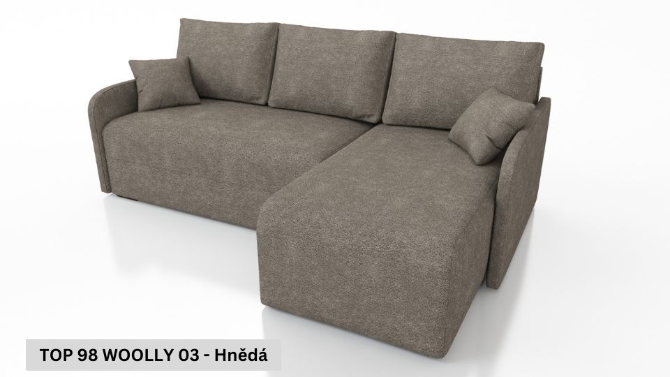 Produktové foto Rozkládací sedací souprava STRAKOŠ TOP 98 s úložným prostorem, rozkládací na spaní