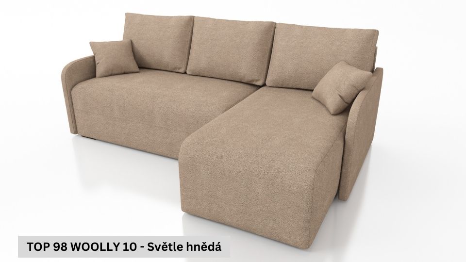 Produktové foto Rozkládací sedací souprava STRAKOŠ TOP 98 s úložným prostorem, rozkládací na spaní