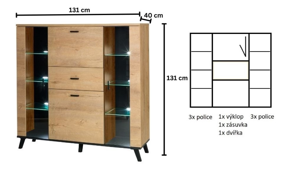 Produktové foto Komoda STRAKOŠ JO-N 3