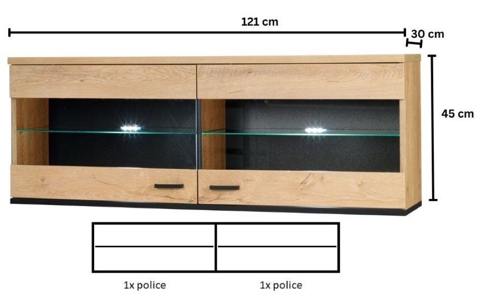 Produktové foto Závěsná vitrína STRAKOŠ JO-N 9