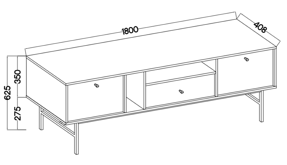 Produktové foto TV stolek STRAKOŠ 313 TOK 3 RTV 2K 1S