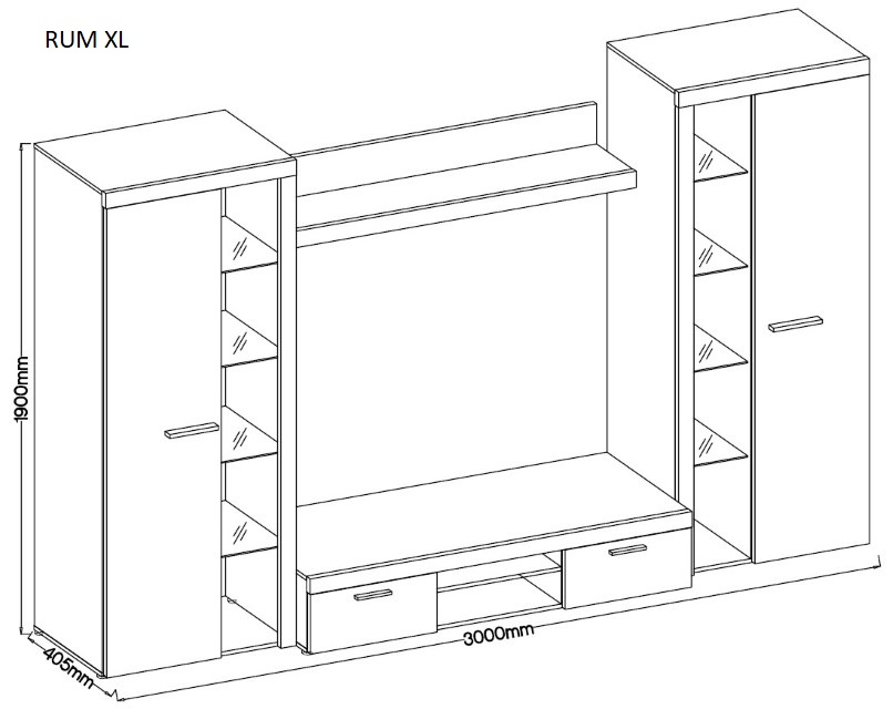 Produktové foto Obývací stěna STRAKOŠ RUM XL